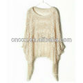 13STC5501 lady woolen pullover tassels poncho